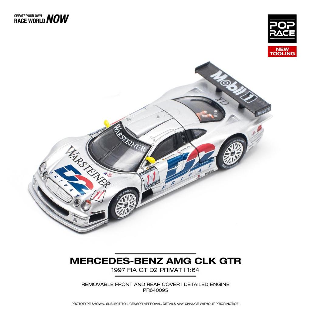 [HÀNG CÓ SẴN] Mô hình xe POPRACE 1:64 MERCEDES-BENZ CLK AMG GTR - 1997 FIA GT D2 PRIVAT PR640095