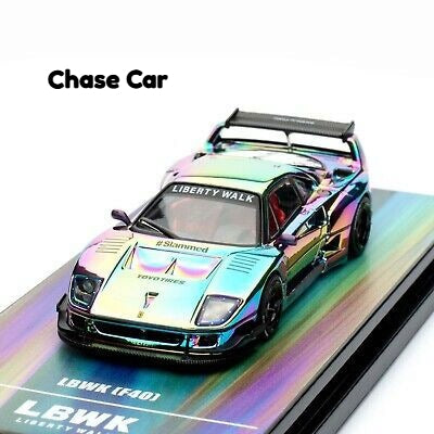 Mô hình xe Ferrari F40 Chrome Silver Chase Car include INNO64 (Có thể bao gồm bản CHASE)