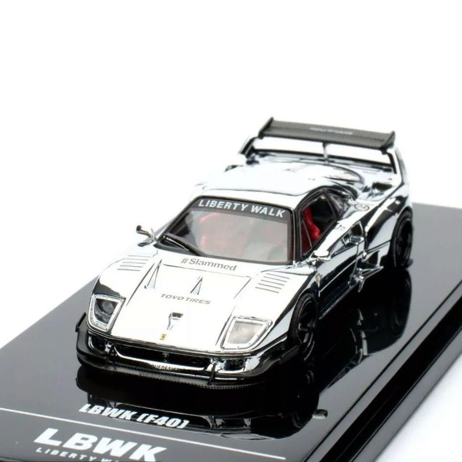 Mô hình xe Ferrari F40 Chrome Silver Chase Car include INNO64 (Có thể bao gồm bản CHASE)