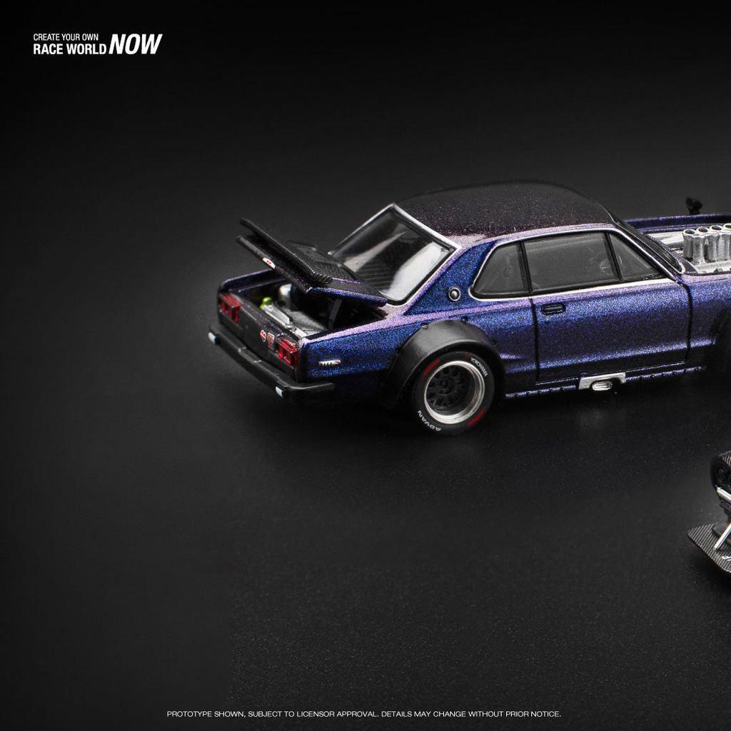 [HÀNG CÓ SẴN] Inbox shop  Mô hình xe POPRACE 1:64 Skyline GT-R V8 Drift Hong Kong Toycar Salon 2024 PR640151