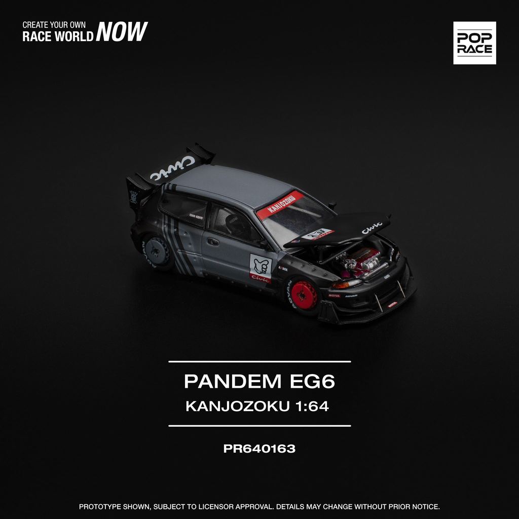 [HÀNG CÓ SẴN] Mô hình xe POPRACE 1:64 PANDEM CIVIC EG6 "KANJOZOKU" PR640163