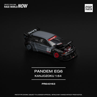 [HÀNG CÓ SẴN] Mô hình xe POPRACE 1:64 PANDEM CIVIC EG6 "KANJOZOKU" PR640163