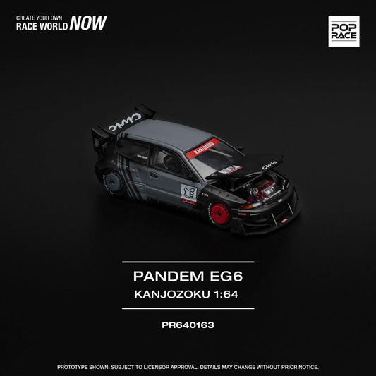 [HÀNG CÓ SẴN] Mô hình xe POPRACE 1:64 PANDEM CIVIC EG6 "KANJOZOKU" PR640163