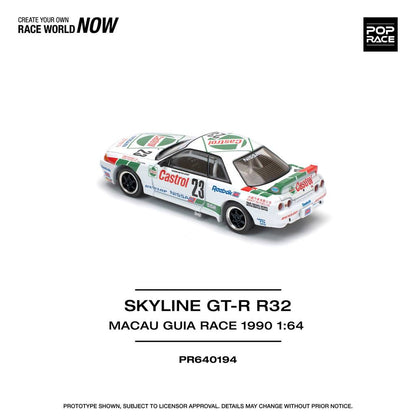 [HÀNG CÓ SẴN] Mô hình xe POPRACE 1:64 GT-R R32 MACAU GUIA RACE 1990 WINNER PR640194