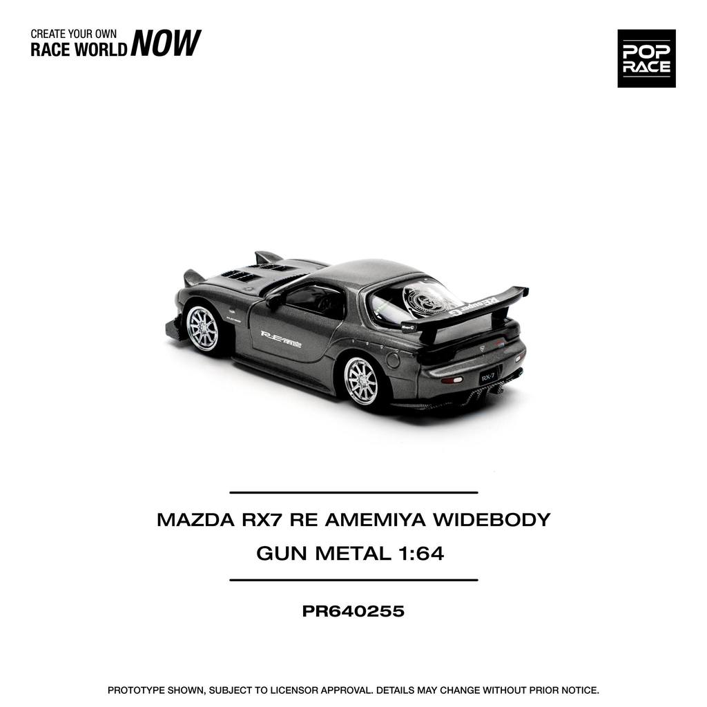 [HÀNG CÓ SẴN] Mô hình xe POPRACE 1:64 MAZDA RX7 RE-AMEMIYA - GUN METAL PR640255