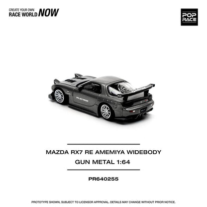 [HÀNG CÓ SẴN] Mô hình xe POPRACE 1:64 MAZDA RX7 RE-AMEMIYA - GUN METAL PR640255