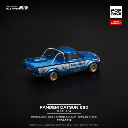 [HÀNG CÓ SẴN] Mô hình xe POPRACE 1:64 PANDEM DATSUN 620 BLUE PR640217