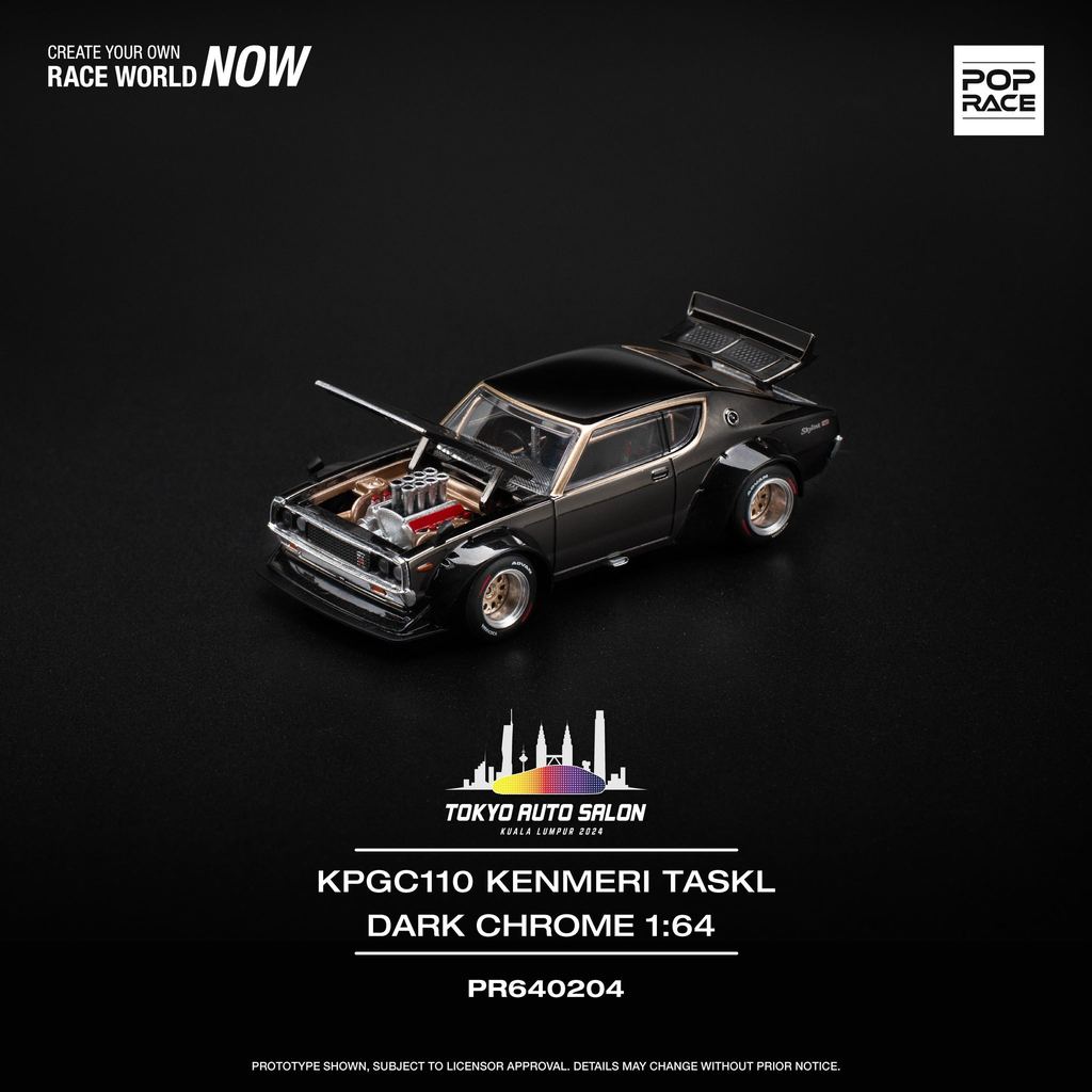 [HÀNG CÓ SẴN] Inbox shop  Mô hình xe POPRACE 1:64 Kenmeri TASKL Dark Chrome Tokyo Auto Salon PR640204