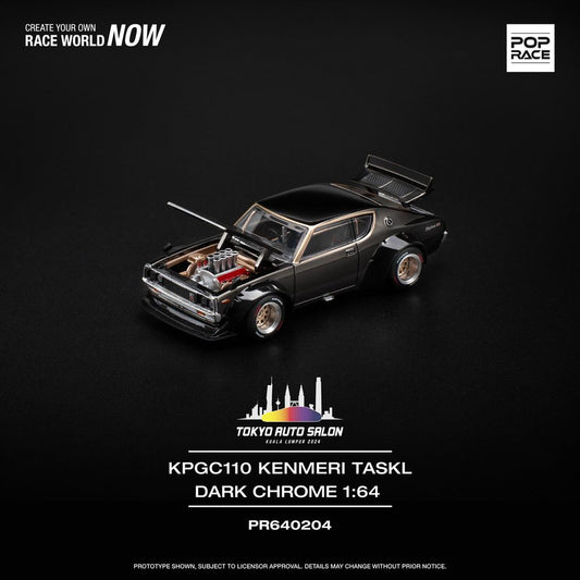 [HÀNG CÓ SẴN] Inbox shop  Mô hình xe POPRACE 1:64 Kenmeri TASKL Dark Chrome Tokyo Auto Salon PR640204