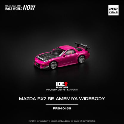 [HÀNG CÓ SẴN] Inbox shop  Mô hình xe POPRACE 1:64 Mazda RX7 RE-Amemiya Widebody - Pink IDE2024 PR640156