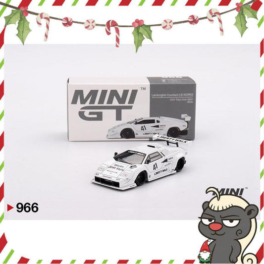 [HÀNG CÓ SẴN] Mocus Mô hình xe Mini GT 1:64 Lamborghini Countach LB-WORKS White 2024 Tokyo Auto Salon 966