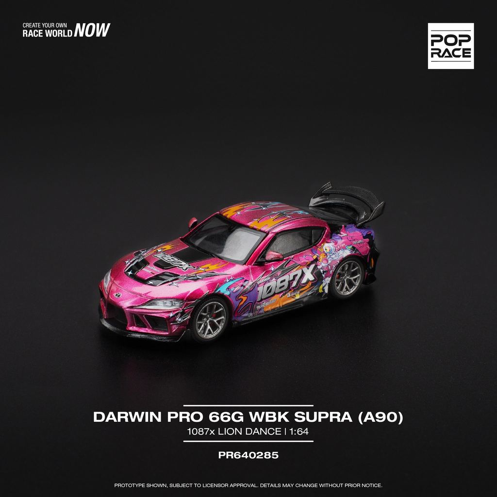 [HÀNG CÓ SẴN] Mô hình xe POPRACE 1:64 DARWIN PRO 66G WBK SUPRA (A90) 1087X LION DANCE PR640285