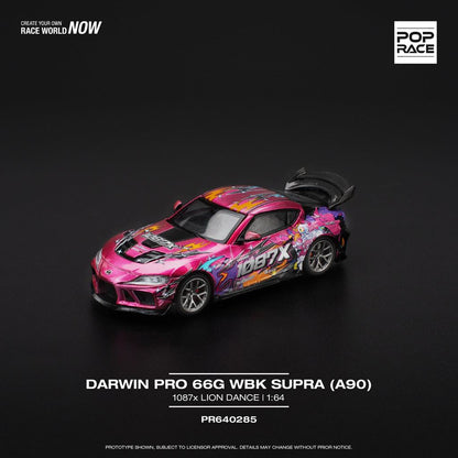 [HÀNG CÓ SẴN] Mô hình xe POPRACE 1:64 DARWIN PRO 66G WBK SUPRA (A90) 1087X LION DANCE PR640285