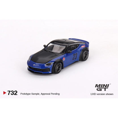 [HÀNG CÓ SẴN] Mô hình xe Mini GT 1:64 Nissan Z LBNATION WORKS Serian Blue MGT00732