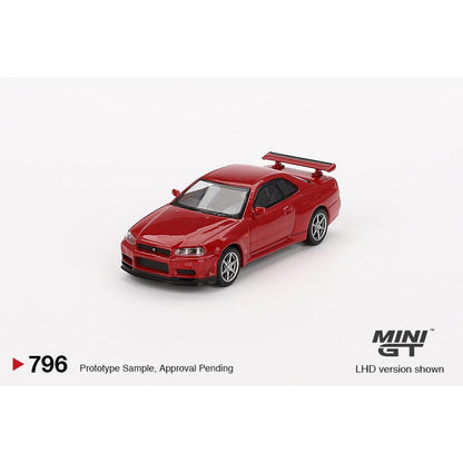 [HÀNG CÓ SẴN] Mocus Mô hình xe Mini GT 1:64 Nissan Skyline GT-R (R34) V-Spec Active Red 796