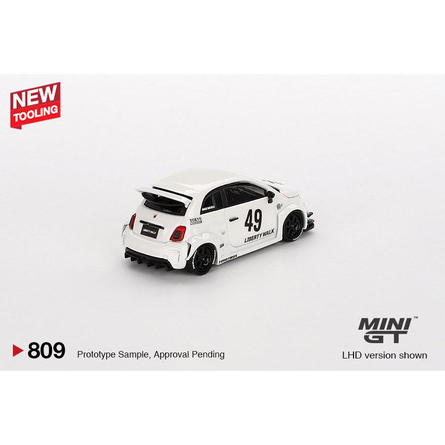 [HÀNG CÓ SẴN] Mocus Mô hình xe Mini GT 1:64 LB-WORKS x Abas Works ABARTH 595 Gara White 809