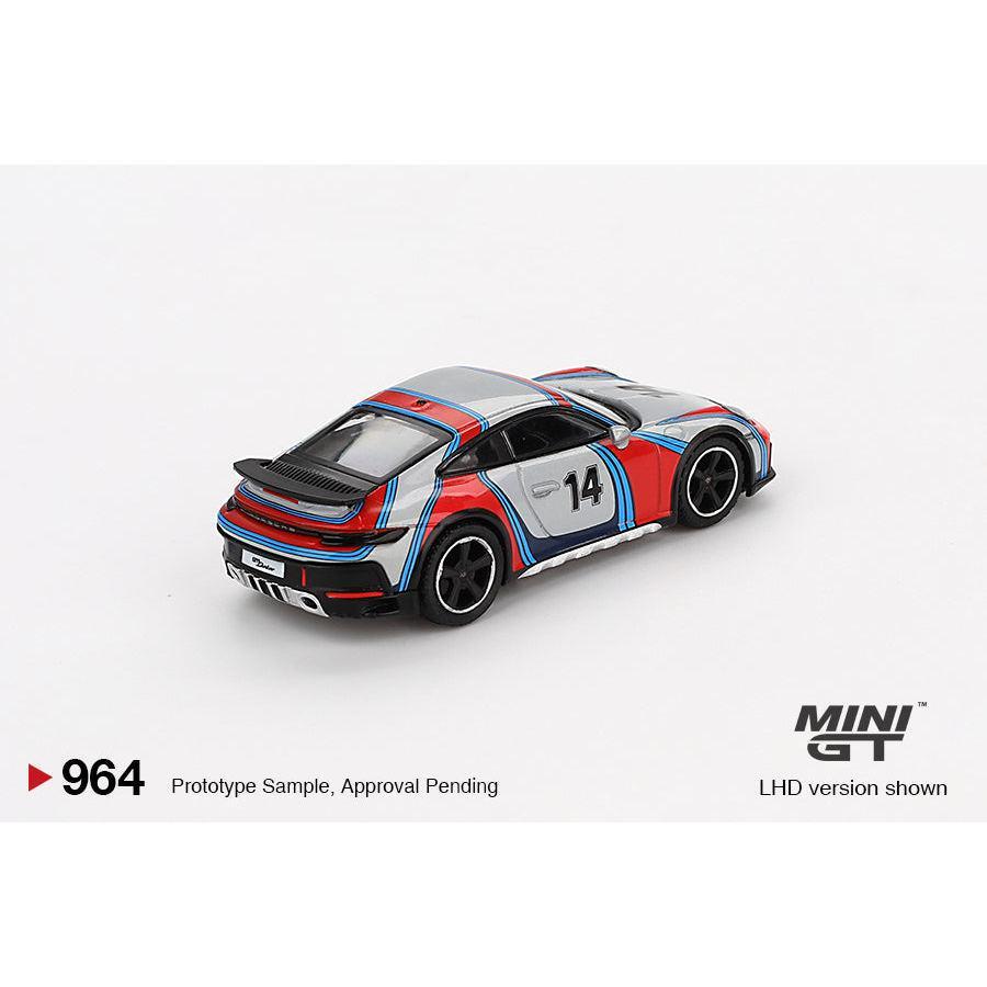 [HÀNG CÓ SẴN] Mocus Mô hình xe Mini GT 1:64 Porsche 911 Dakar Ice Grey Metallic "Rally 1978" 964
