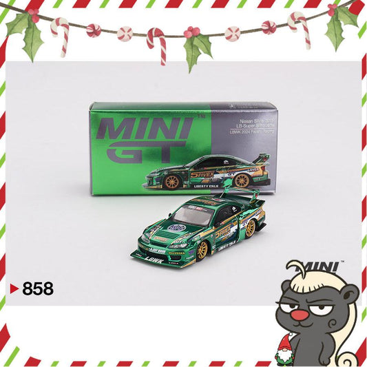 [HÀNG CÓ SẴN] Mocus Mô hình xe Mini GT 1:64 Nissan LB-Super Silhouette S15 SILVIA LBWK 2024 Fausto Racing 858