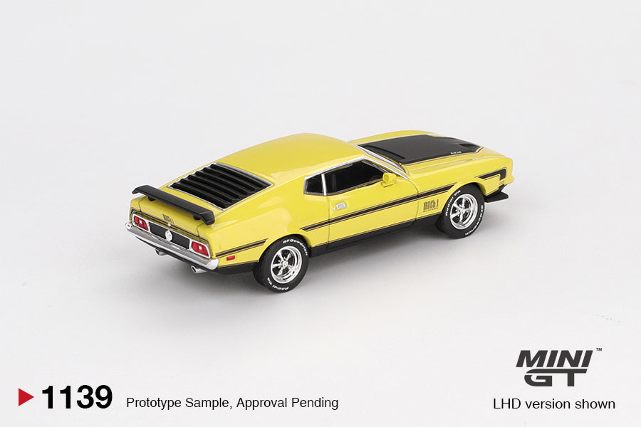[Mocus Bán lượt mua trước] Sắp ra mắt Tháng 01/2026 mô hình xe Mini GT 1:64 Ford Mustang Mach1 Grabber Yellow 1139