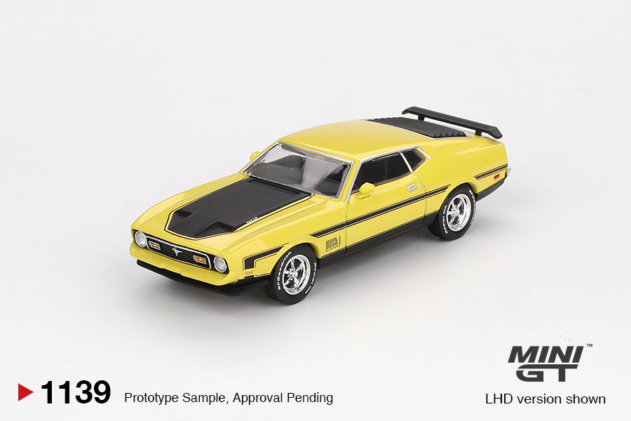 [Mocus Bán lượt mua trước] Sắp ra mắt Tháng 01/2026 mô hình xe Mini GT 1:64 Ford Mustang Mach1 Grabber Yellow 1139
