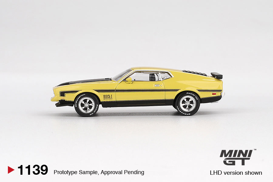 [Mocus Bán lượt mua trước] Sắp ra mắt Tháng 01/2026 mô hình xe Mini GT 1:64 Ford Mustang Mach1 Grabber Yellow 1139