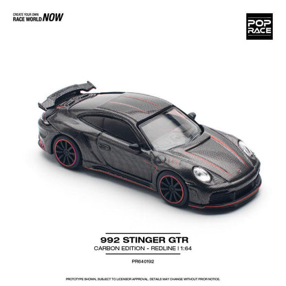 [HÀNG CÓ SẴN] Mô hình xe POPRACE 1:64 STINGER 992 CARBON EDITION RED LINE PR640192