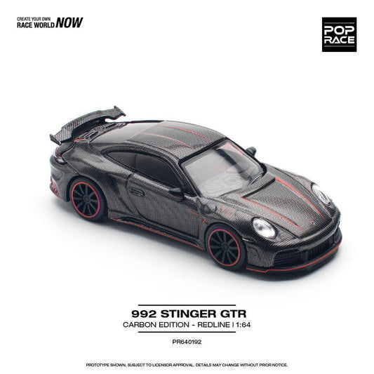 [HÀNG CÓ SẴN] Mô hình xe POPRACE 1:64 STINGER 992 CARBON EDITION RED LINE PR640192