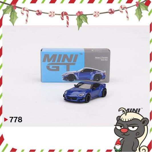 [HÀNG CÓ SẴN] Mocus Mô hình xe Mini GT 1:64 Nissan Z Pandem Seiran Blue 778