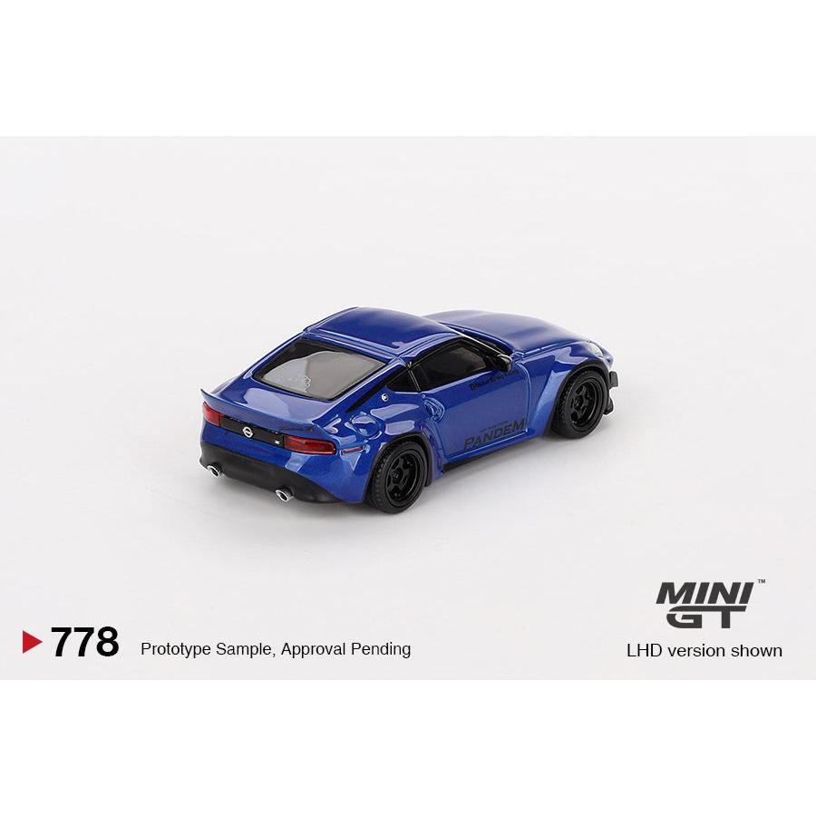 [HÀNG CÓ SẴN] Mocus Mô hình xe Mini GT 1:64 Nissan Z Pandem Seiran Blue 778