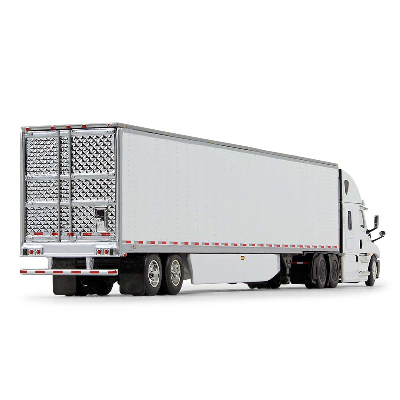 Mô hình xe DCP 1:64White/White Freightliner 2018 Cascadia High-Roof Sleeper & 53' Utility Trailer With Carrier Reefer 60-1055