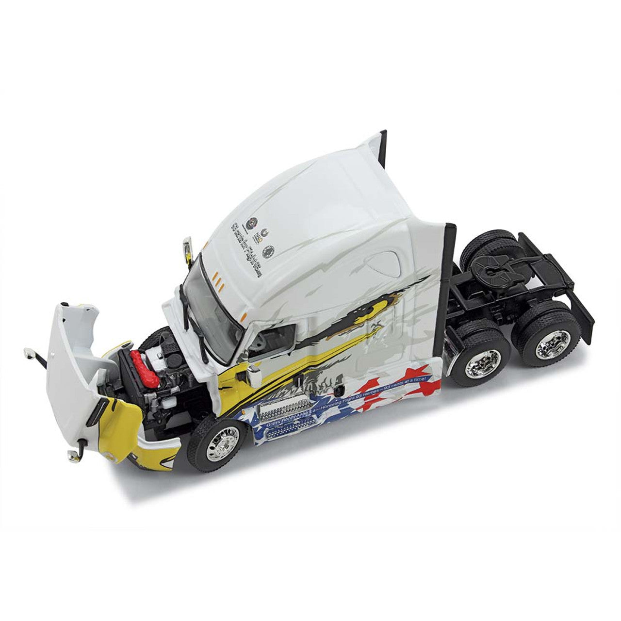 Mô hình xe DCP 1:64Flight 93: Halo Foundation Freightliner Cascadia High-Roof Sleeper With A 53' Utility Trailer 60-1178