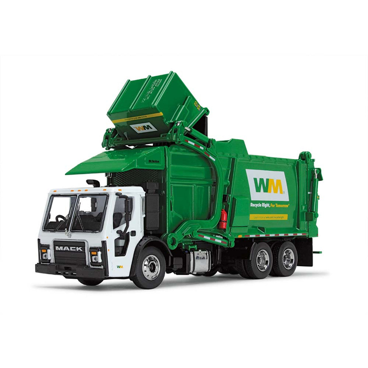 Mô hình xe DCP 1:64WM Mack LR With McNeilus Meridian Front Load Refuse Truck And Trash Bin 60-1796D