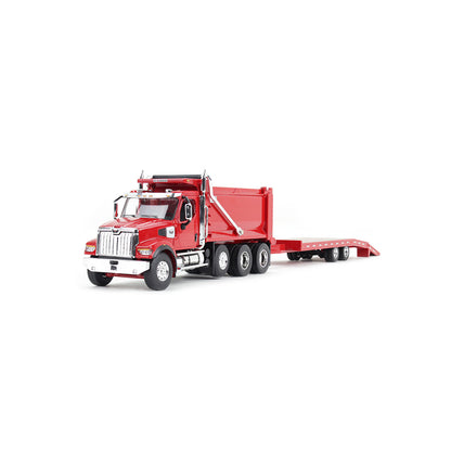 Mô hình xe DCP 1:64Viper Red Western Star 49X With Ox Bodies Dump & Beaver Tail Trailer 60-1884