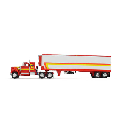 Mô hình xe DCP 1:64Red/Orange/Yellow White Western Star 4900 With 36" Vintage & 40' Vintage Trailer With Reefer 60-1945