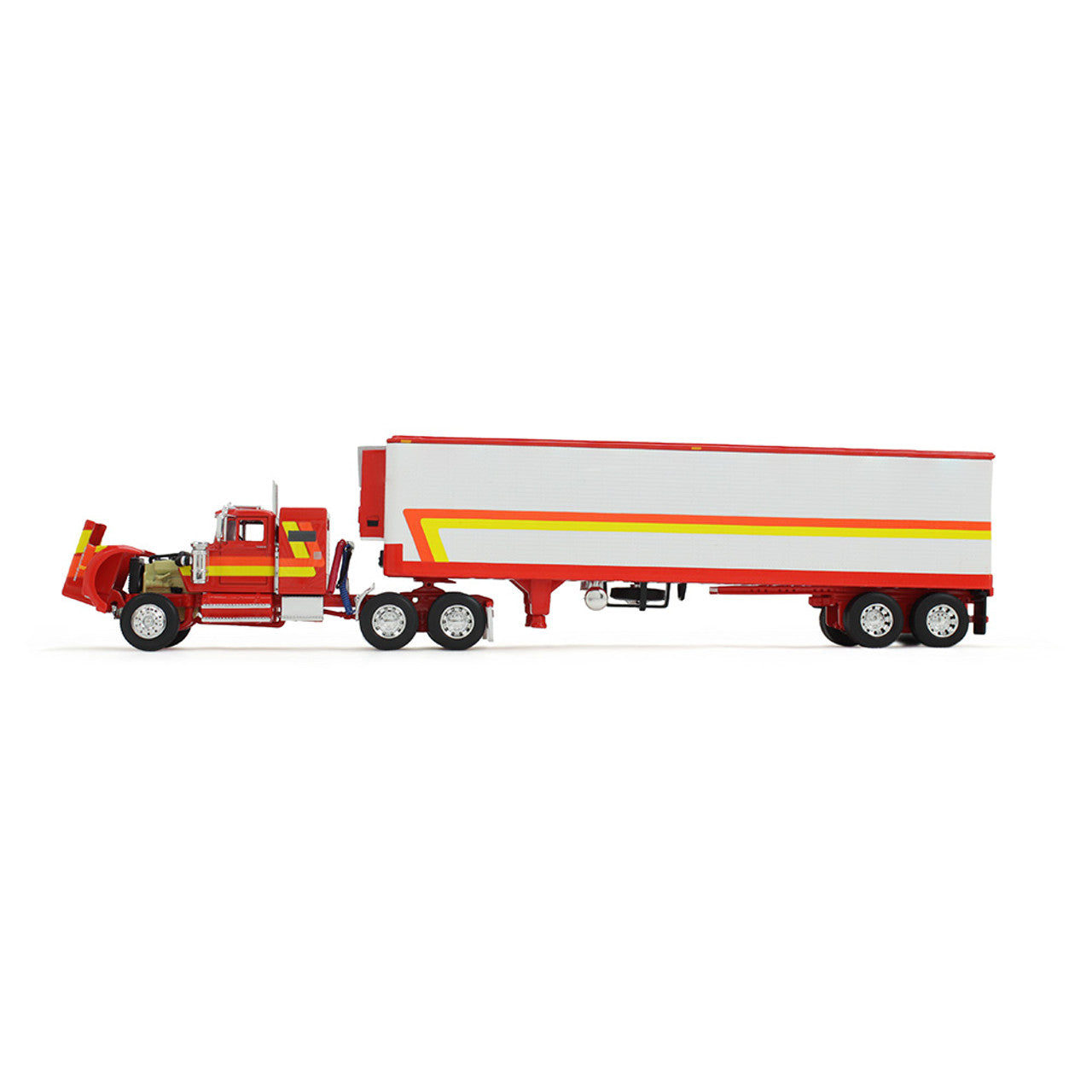 Mô hình xe DCP 1:64Red/Orange/Yellow White Western Star 4900 With 36" Vintage & 40' Vintage Trailer With Reefer 60-1945