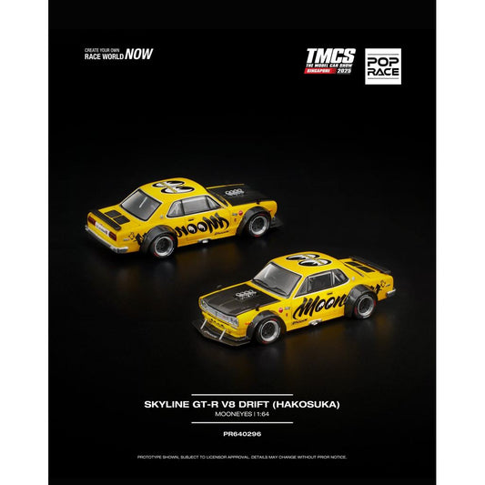 [TERSEDIA] Kedai peti masuk. POPRACE 1:64 TMCS Singapore 2025 Skyline GT-R V8 Kereta model Drift (Hakosuka) PR640296