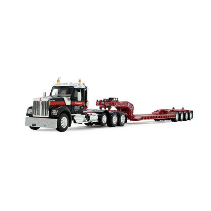 Mô hình xe DCP 1:64Mammoet Kenworth W990 Heavy Haul Day Cab & Fontaine Magnitude Tri-Axle Lowboy Trailer With Flip Tail 69-1869