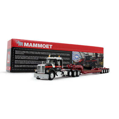 Mô hình xe DCP 1:64Mammoet Kenworth W990 Heavy Haul Day Cab & Fontaine Magnitude Tri-Axle Lowboy Trailer With Flip Tail 69-1869