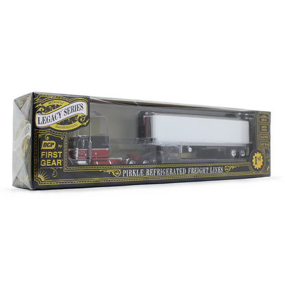 Mô hình xe DCP 1:64Legacy Series #1: Pirkle Refrigerated Freight Lines Peterbilt Model 359 With 60" Vintage Sleeper & 40' Vintage Trailer With Reefer 69-2017