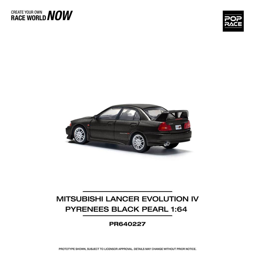 [HÀNG CÓ SẴN] Mô hình xe POPRACE 1:64 MITSUBISHI LANCER EVOLUTION IV - PYRENEES BLACK PEARL PR640227