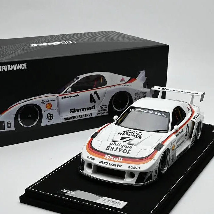Mô hình xe INNO64 1/18 Mazda RX7 FD3S LB-SUPER SILHOUETTE resin