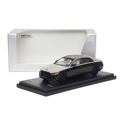Mô hình xe ARbox(Almost Real) 1:64 Mercedes-Maybach S-Class Dark Night Series 2023 Model Haosha Silver/Agate Black - 620150001