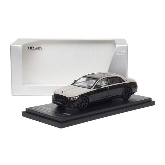 Mô hình xe ARbox(Almost Real) 1:64 Mercedes-Maybach S-Class Dark Night Series 2023 Model Haosha Silver/Agate Black - 620150001