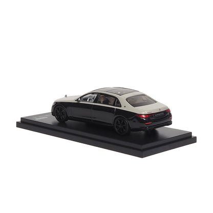 Mô hình xe ARbox(Almost Real) 1:64 Mercedes-Maybach S-Class Dark Night Series 2023 Model Haosha Silver/Agate Black - 620150001