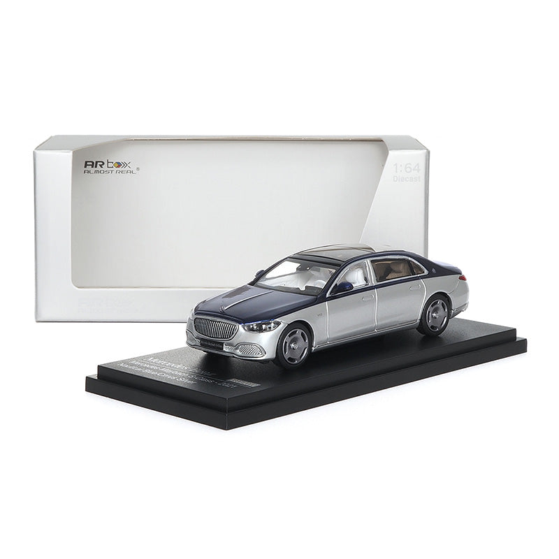 Mô hình xe ARbox(Almost Real) 1:64 Mercedes-Maybach S-Class 2021 Nautical Blue/Cirrus Silver - 620125001
