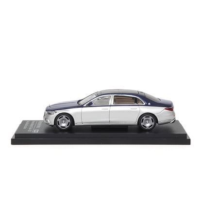Mô hình xe ARbox(Almost Real) 1:64 Mercedes-Maybach S-Class 2021 Nautical Blue/Cirrus Silver - 620125001