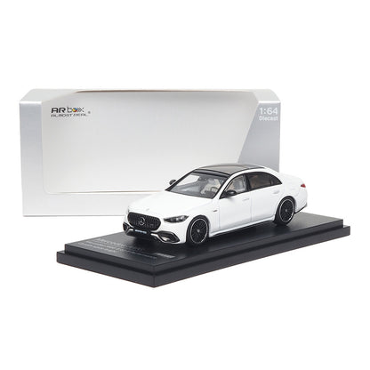 Mô hình xe ARbox(Almost Real) 1:64 Mercedes-AMG S 63 E Performance 2023 Bright Mother-of-Pearl White  - 620103001