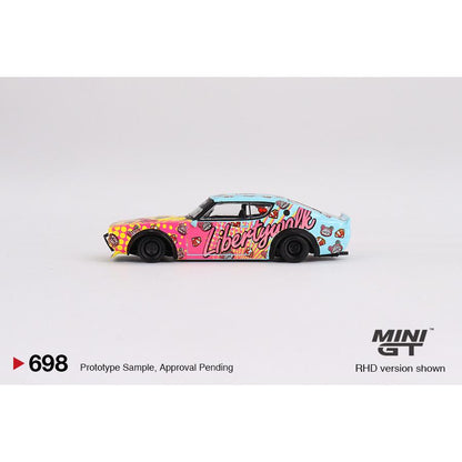 [HÀNG CÓ SẴN] Mô hình xe Mini GT 1:64 Nissan Skyline Kenmeri Liberty Walk LBWK KUMA MGT00698