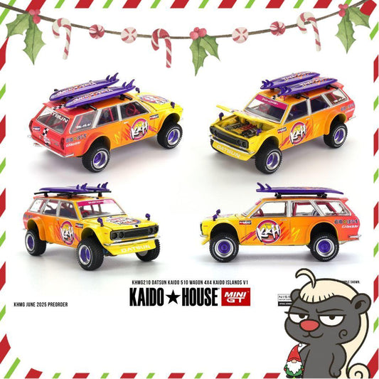 [HÀNG CÓ SẴN] Mô hình xe KAIDO HOUSE 1:64 Datsun KAIDO 510 Wagon 4x4 Kaido ISLANDS V1 KHMG210