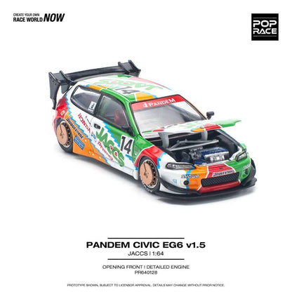 [HÀNG CÓ SẴN] Mô hình xe POPRACE 1:64 PANDEM CIVIC EG6 v1.5 JACCS PR640128